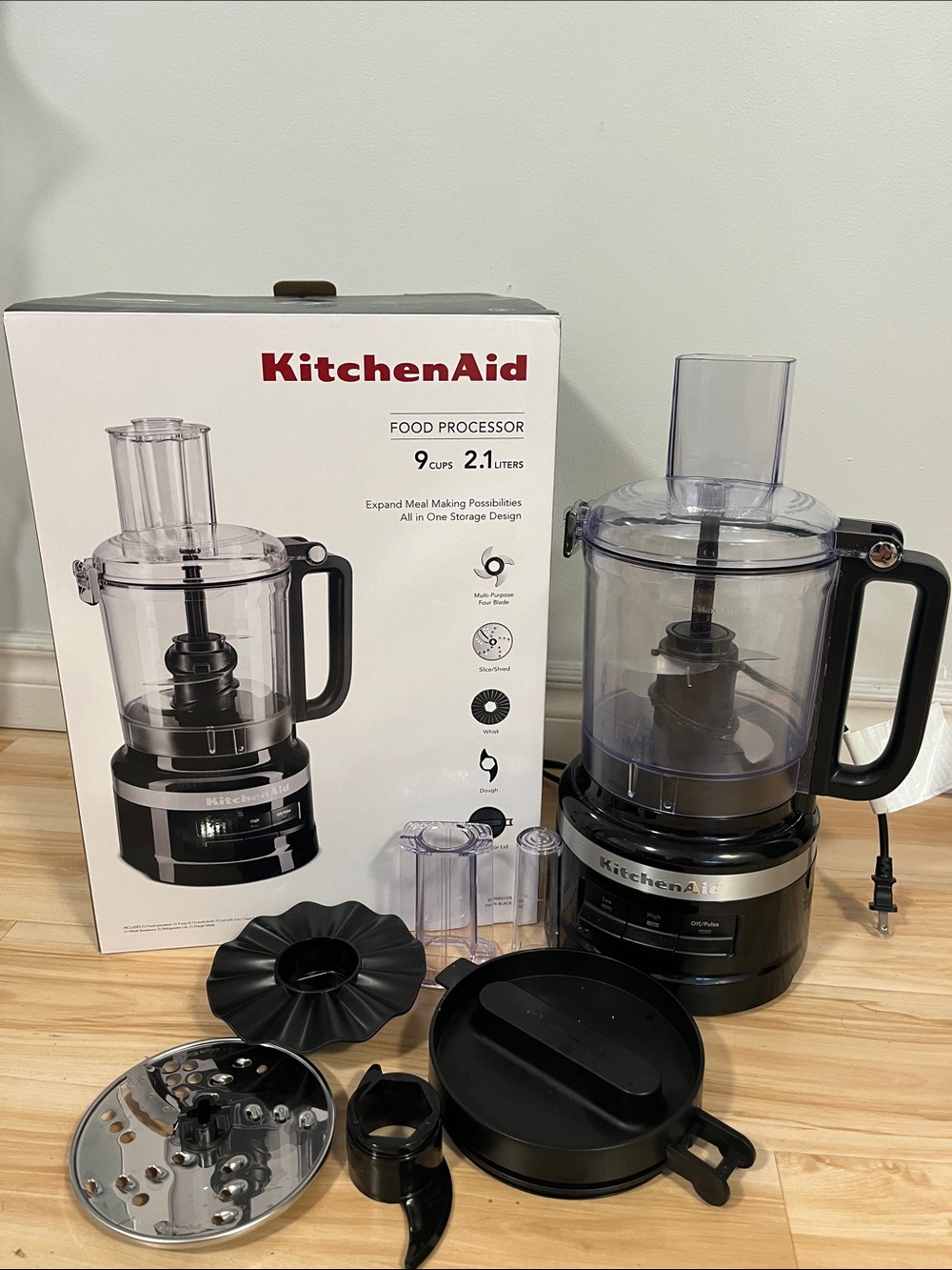 KitchenAid Black Food Processor with Accessories